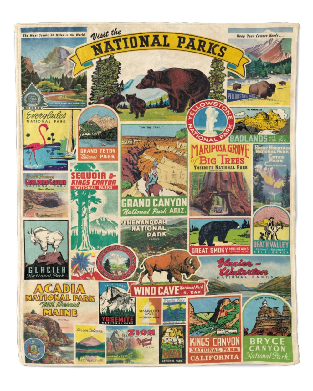 National Parks Premium Mink Sherpa Blanket