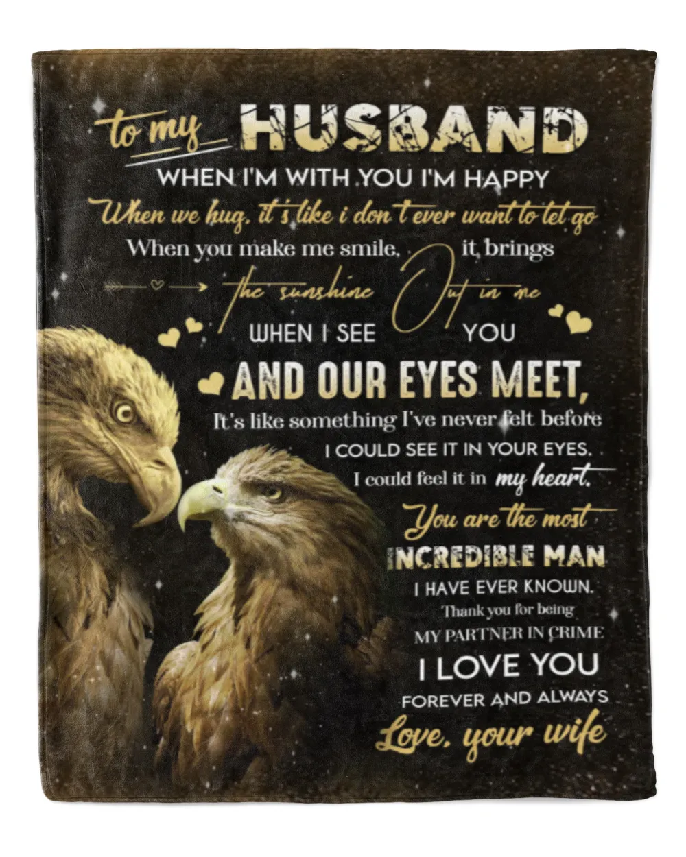 Special gift for Husband Premium Mink Sherpa Blanket (50x60in) white 50x60in