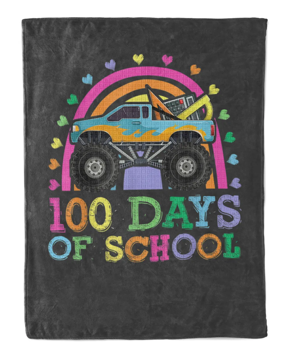 100 Days Of School Rainbow Monster Truck Shirt, Kids Boys copy