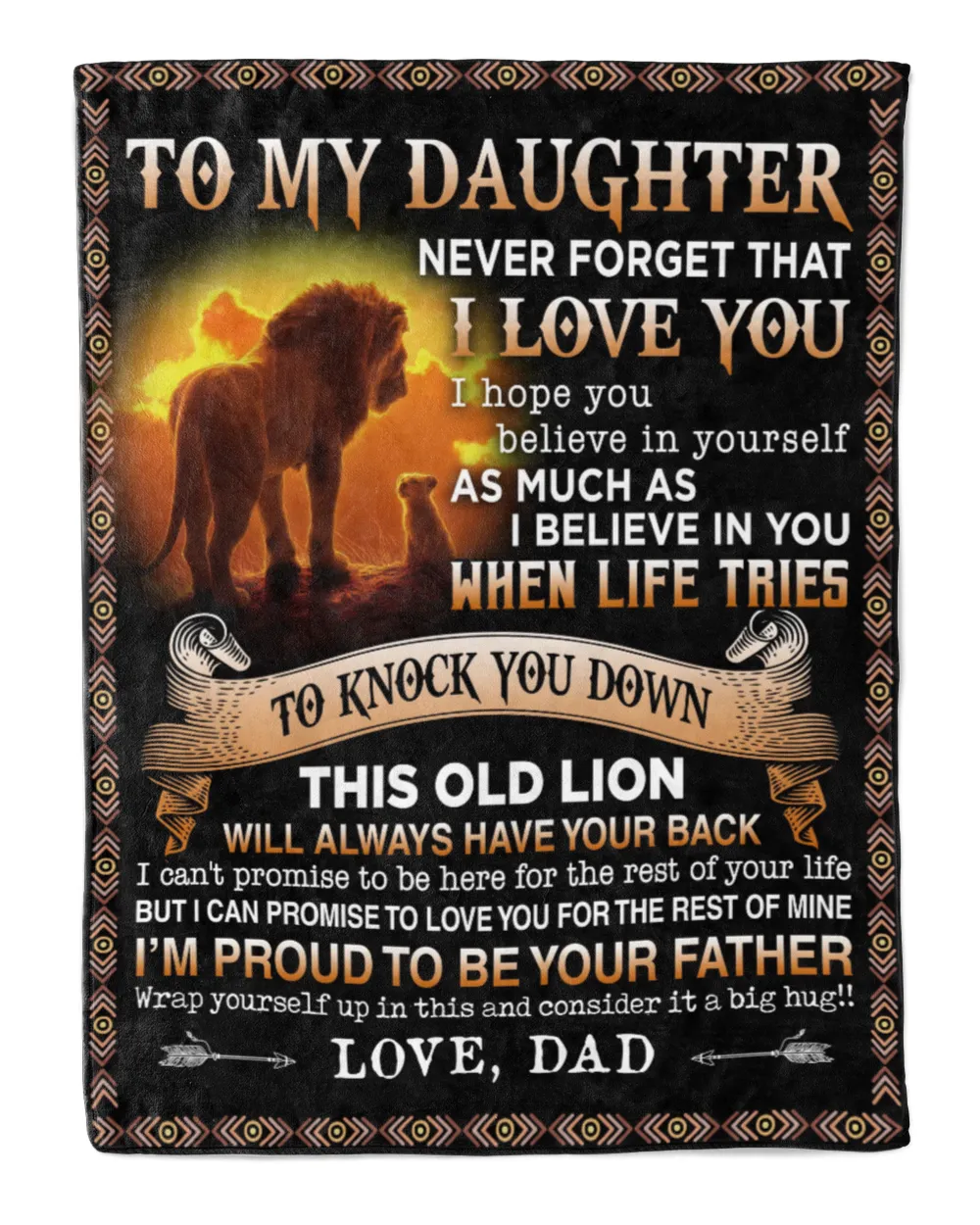 To my Daughter Love, dad