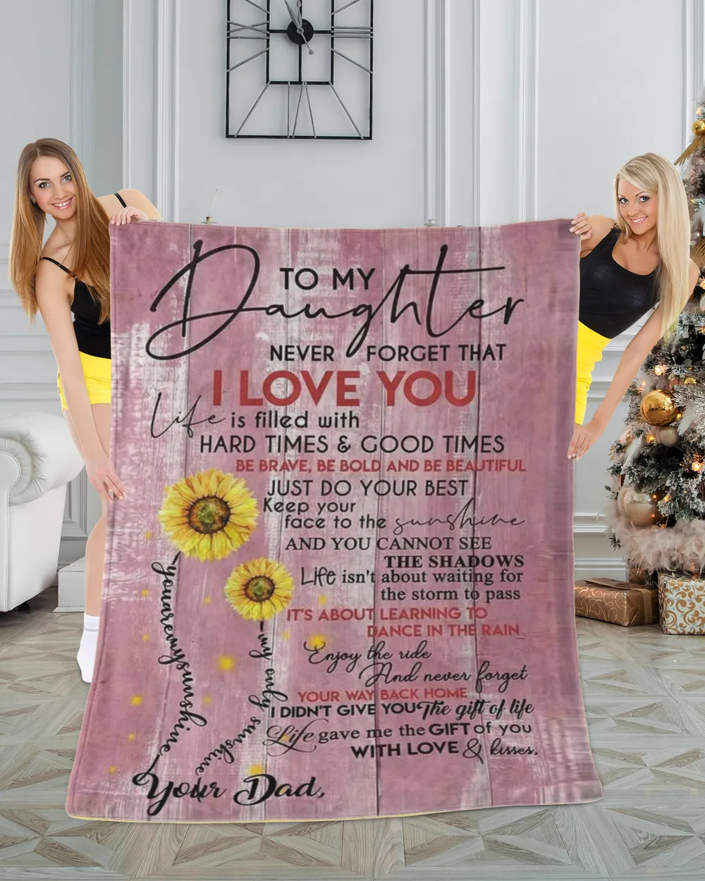 Mom To Sunflower Daughter-Never Forget That You Are My Sunshine blanket