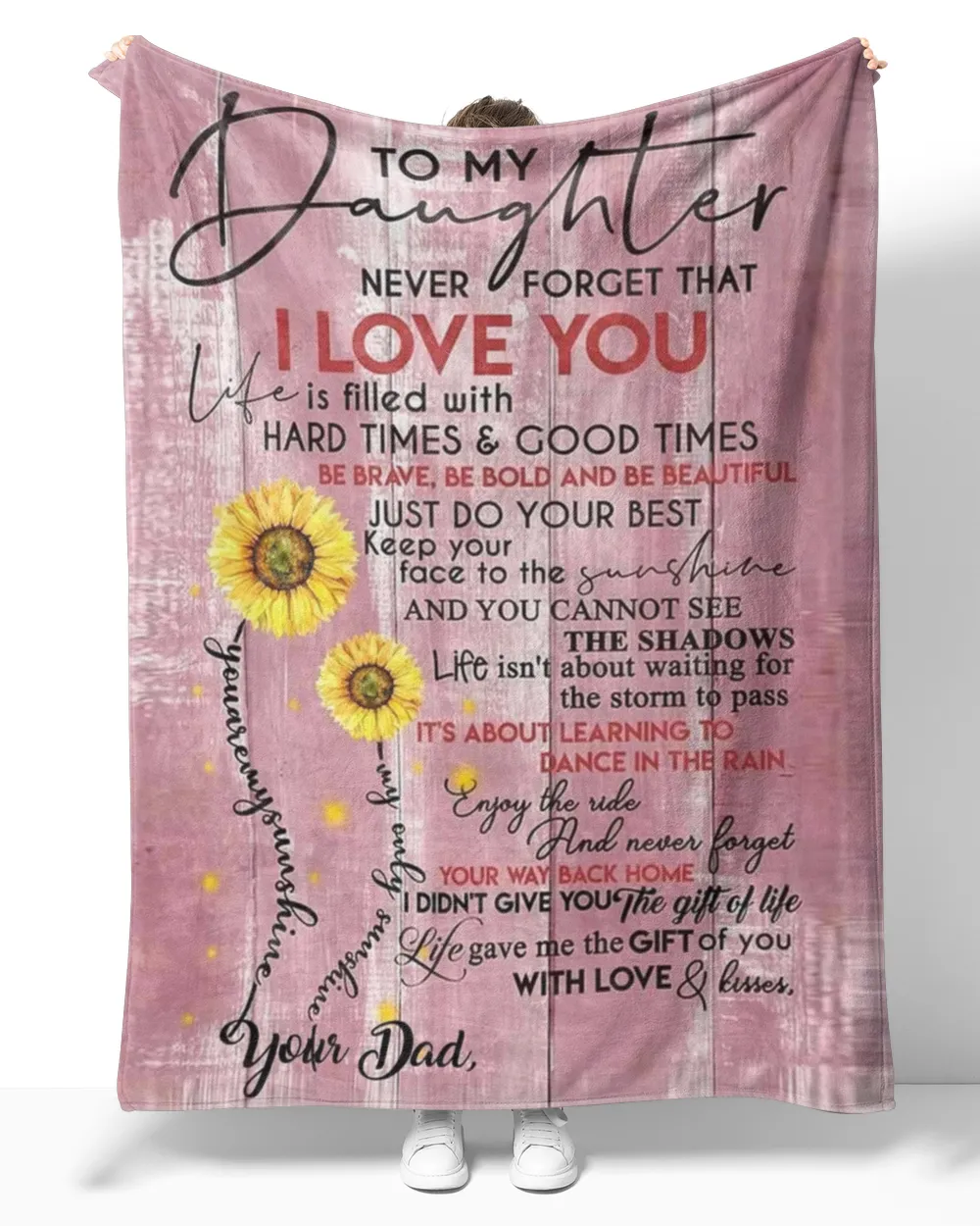 Mom To Sunflower Daughter-Never Forget That You Are My Sunshine blanket