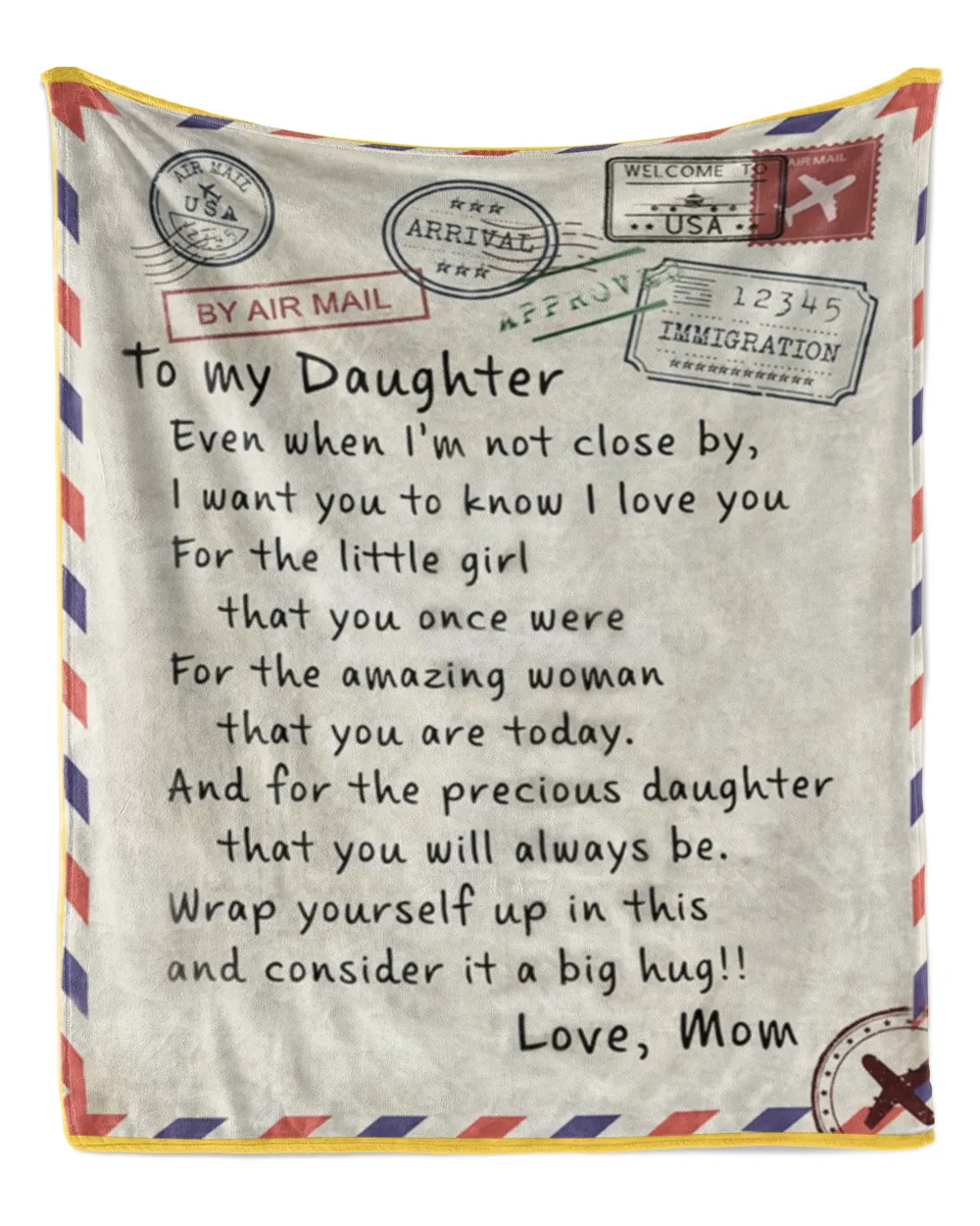 America Air Mail To My Daughter Blanket