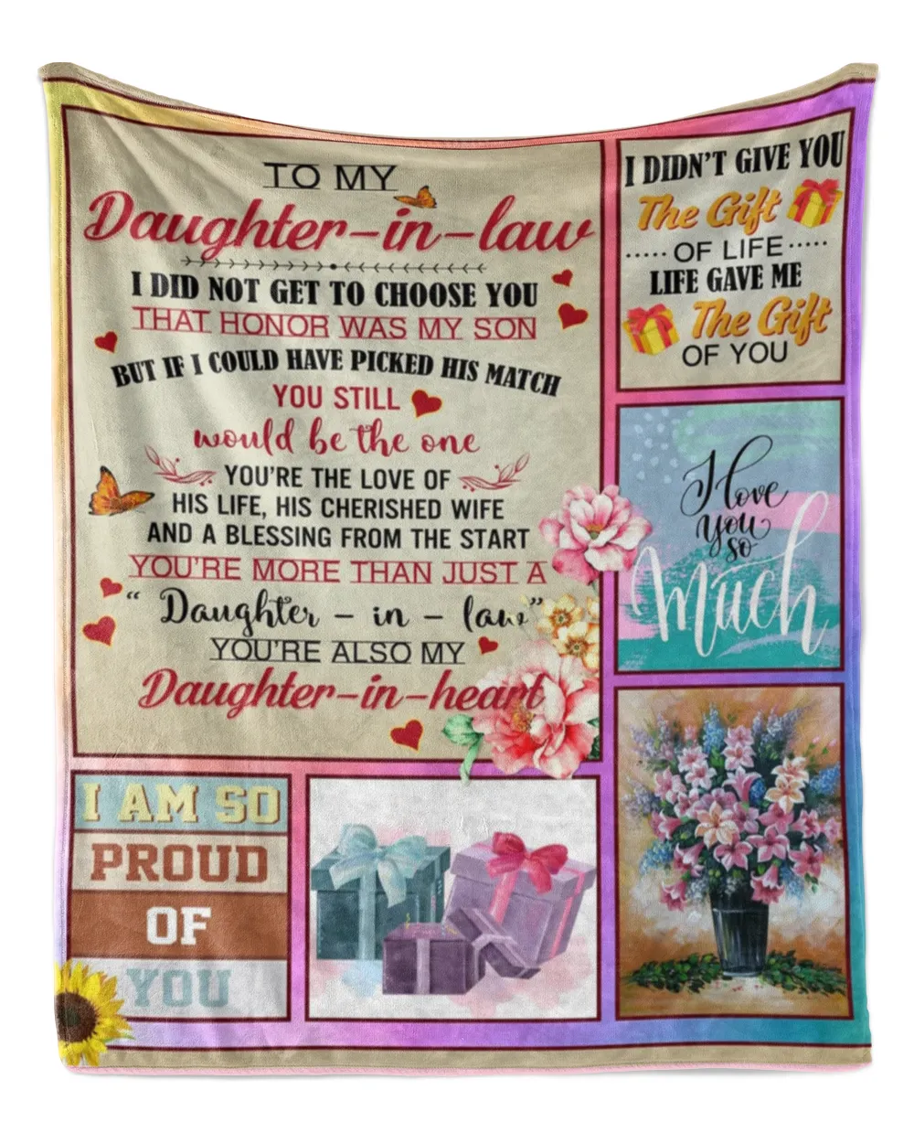 To My Daughter In law I Did Not Get To Choose You That Honor Was My Son's - Daughter In Law Throw Blanket