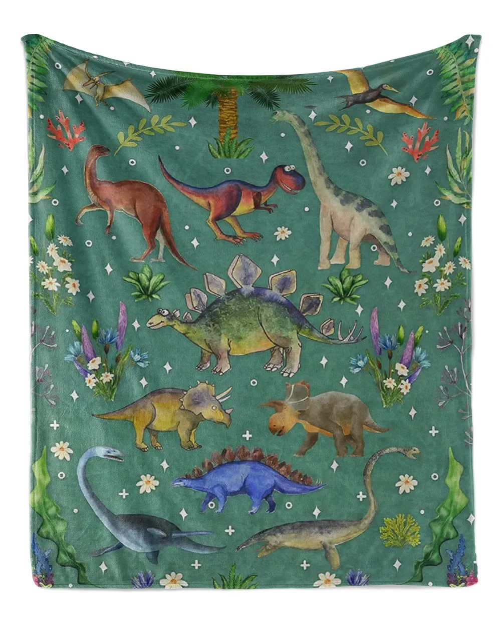 Anya Elsie Dinosaur Stegosaurus Brontosaurus Triceratops Super Soft Toddler Blankets Kids Throw Fleece Blanket