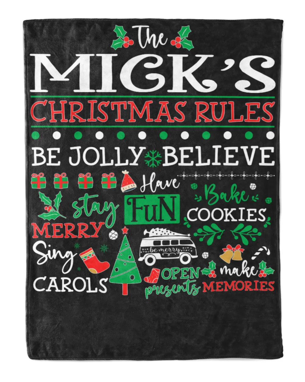 MICK-NT-XM10-01 Cozy Plush Fleece Blanket (60x80in) black 60x80in