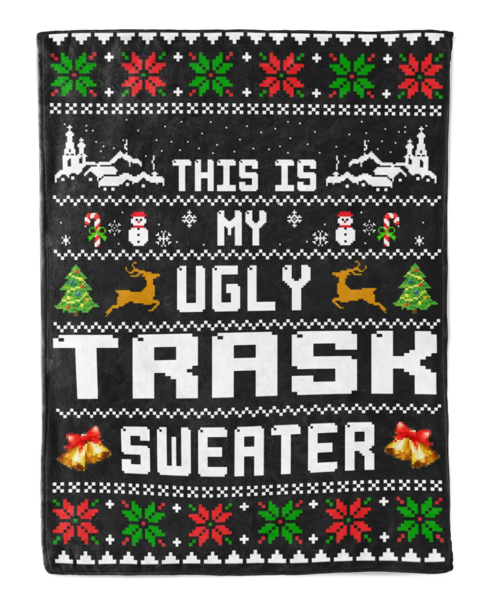 TRASK-NT-XM15-01 Cozy Plush Fleece Blanket (60x80in) black 60x80in