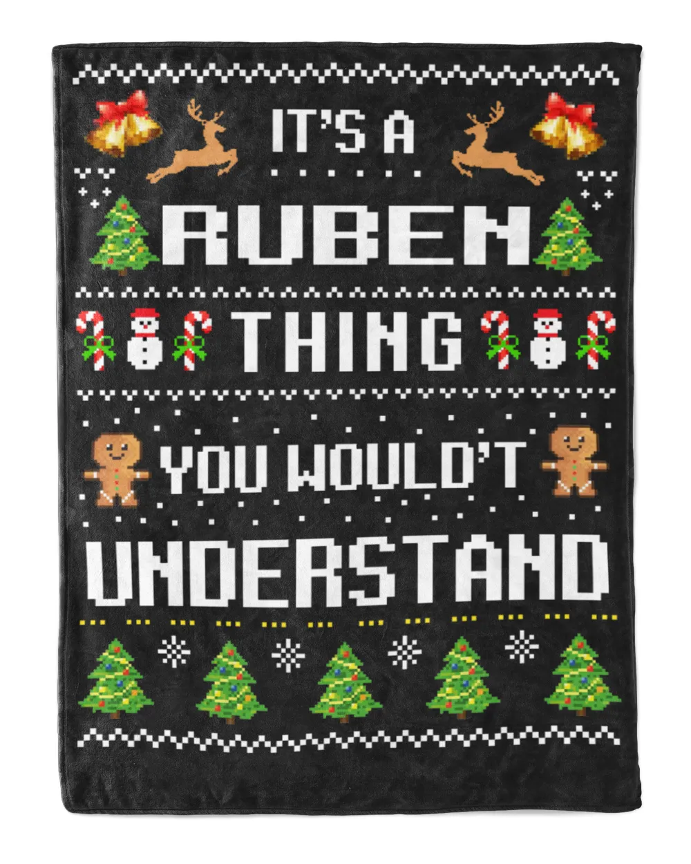 RUBEN-NT-XM17-01 Cozy Plush Fleece Blanket (60x80in) black 60x80in