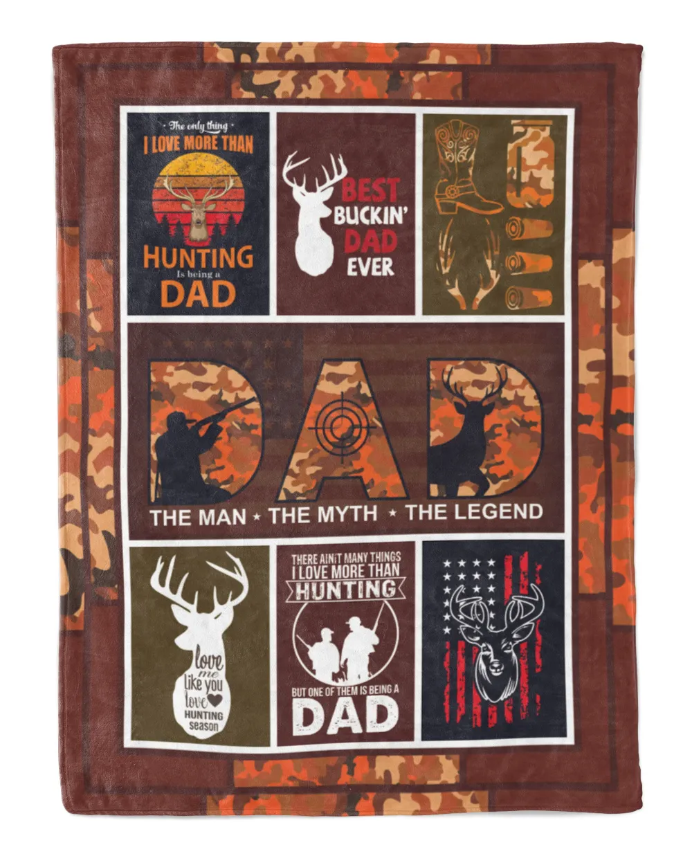 Hunting dad Quilt Fleece Blanket Bundle