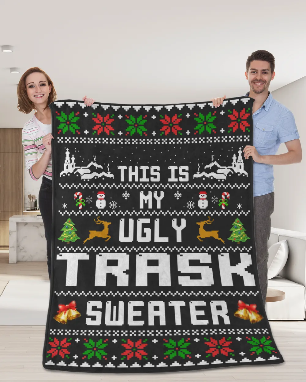 TRASK-NT-XM15-01 Cozy Plush Fleece Blanket (60x80in) black 60x80in