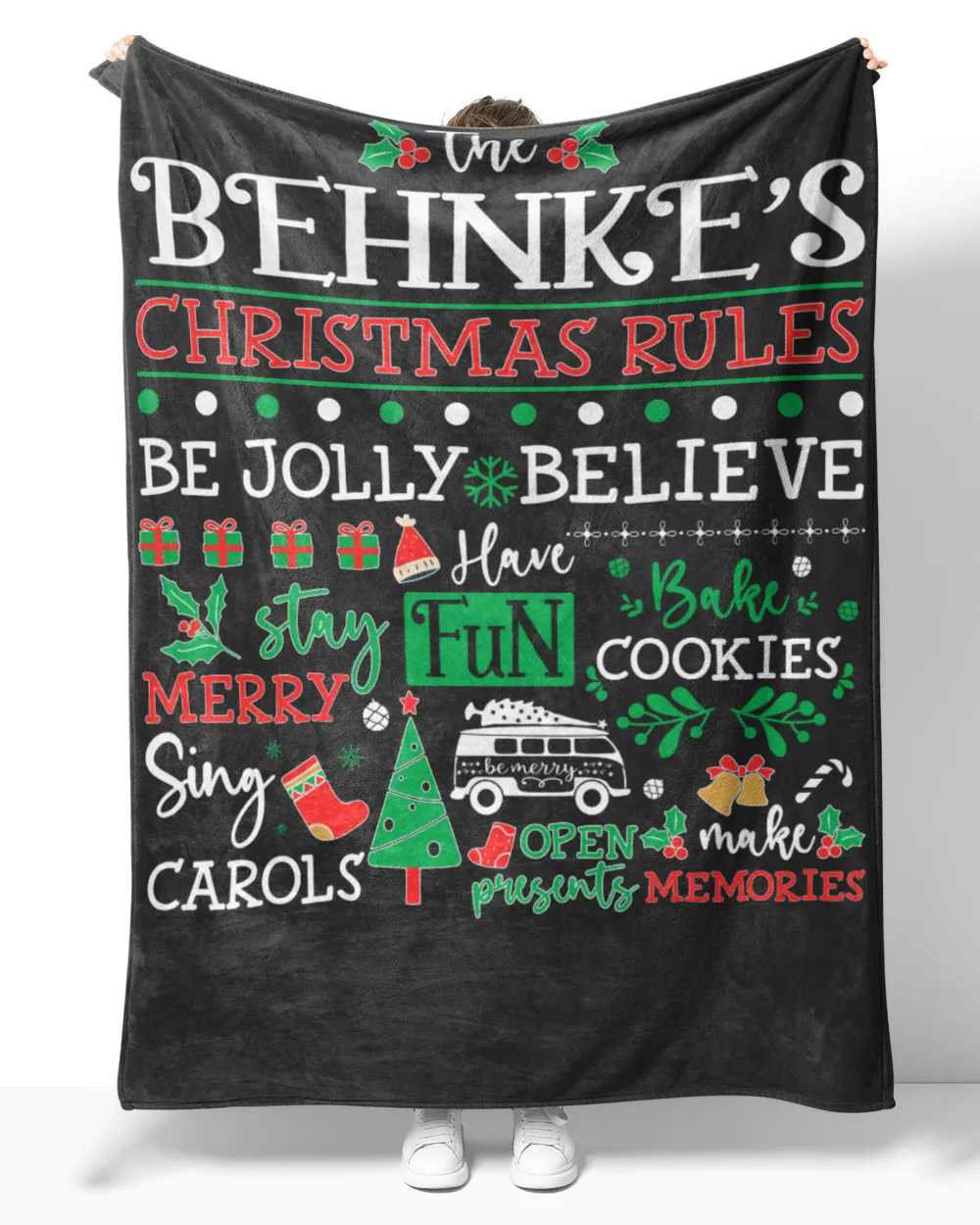 BEHNKE-NT-XM10-01 Cozy Plush Fleece Blanket (60x80in) black 60x80in