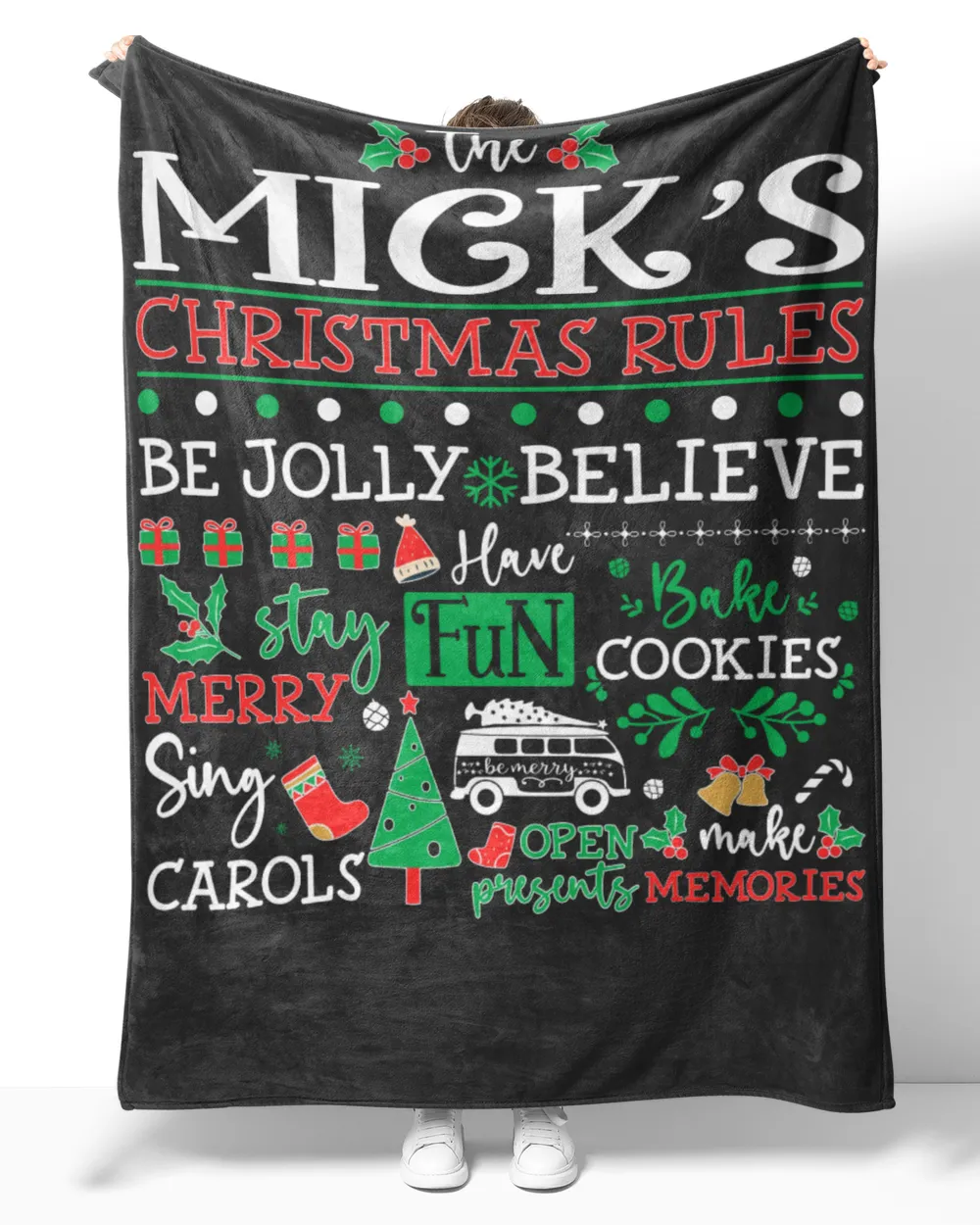 MICK-NT-XM10-01 Cozy Plush Fleece Blanket (60x80in) black 60x80in