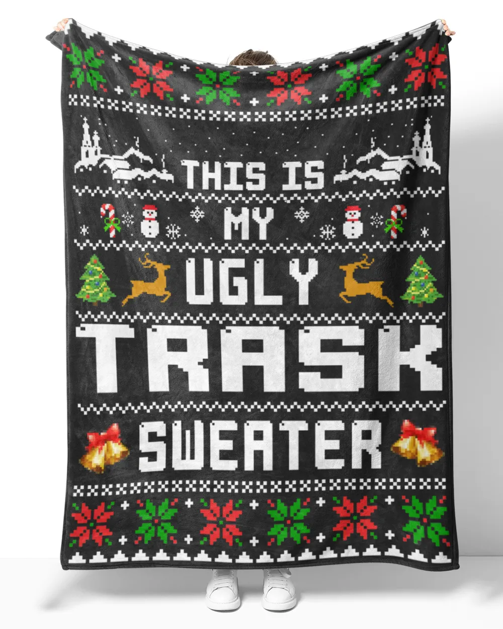 TRASK-NT-XM15-01 Cozy Plush Fleece Blanket (60x80in) black 60x80in