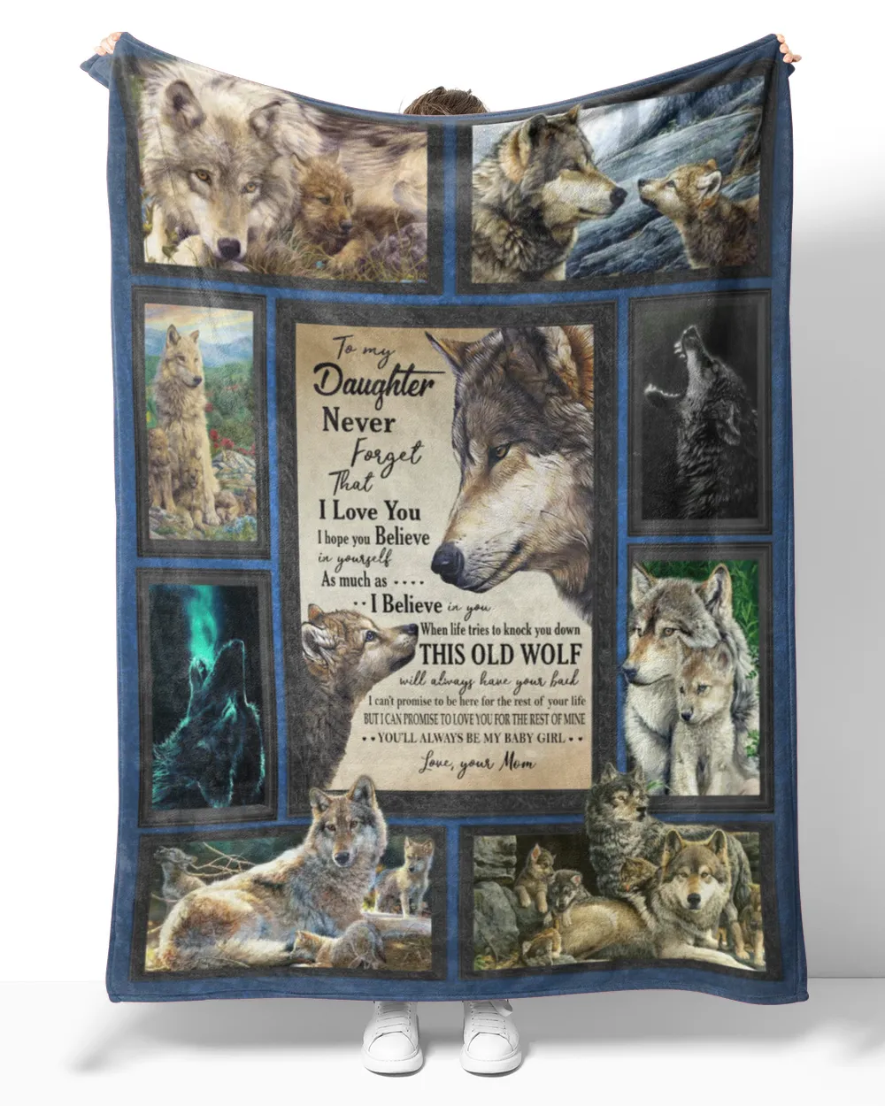 My Blanket To My Daughter Print Wolf