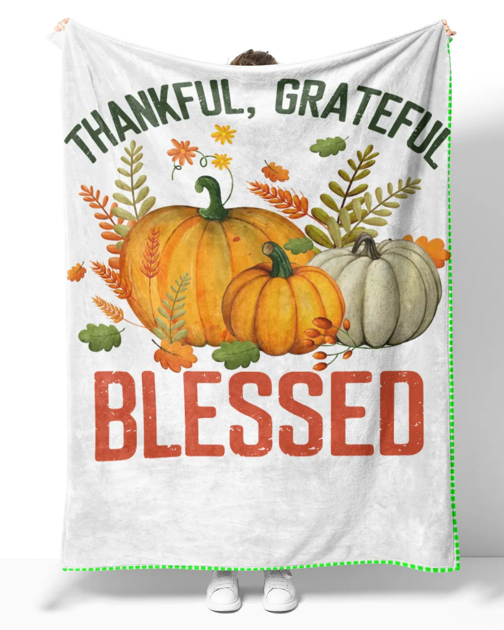 Thankful Grateful Blessed Thanksgiving Day Tee Pumpkins