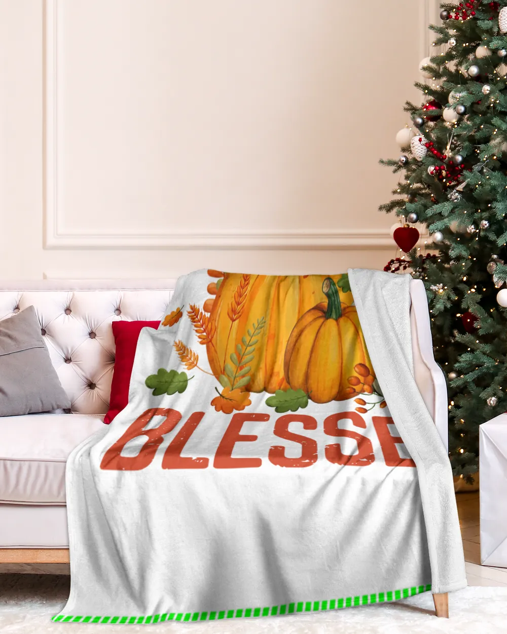 Thankful Grateful Blessed Thanksgiving Day Tee Pumpkins