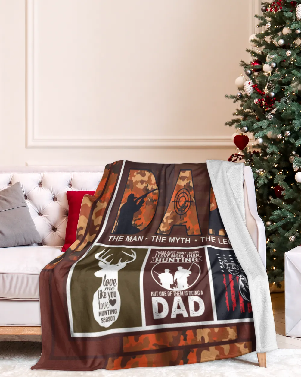 Hunting dad Quilt Fleece Blanket Bundle