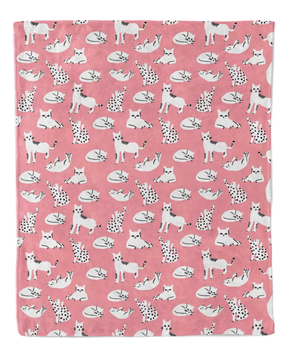 Pink Cat Blanket, Cute Gift For Cat or Pet Lovers, Kitty Decor Blanket