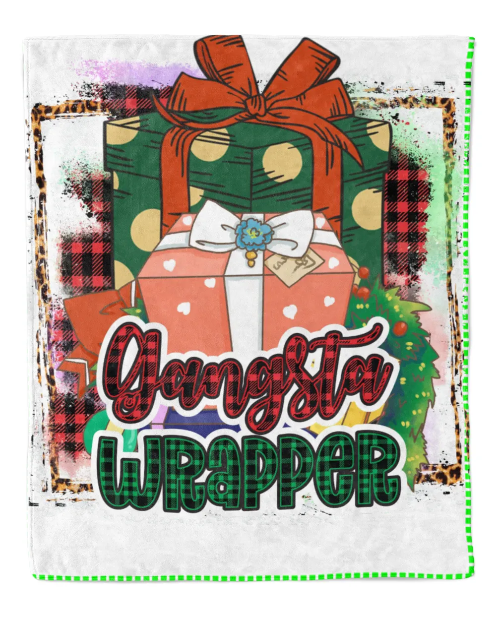 Gangsta Wrapper Christmas Presents Buffalo Plaid