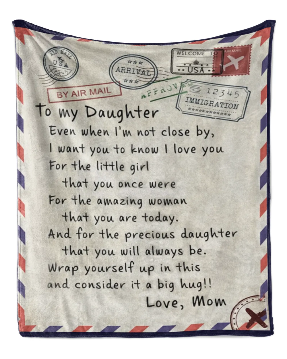 America Air Mail To My Daughter Blanket