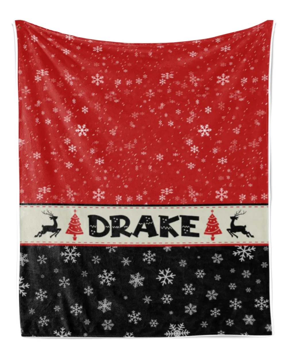 Personalized Christmas Blanket, Xmas Holiday Blanket, Custom Soft Cozy Sherpa Fleece Throw Blankets, Christmas Gift for Fbus01205 Drake XMASBL03 Cozy Plush Fleece Blanket (50x60in) white 50x60in