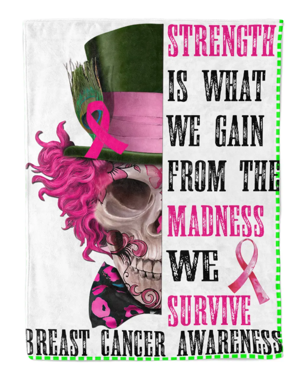 Breast Cancer Awareness Skull Pink Ribbons