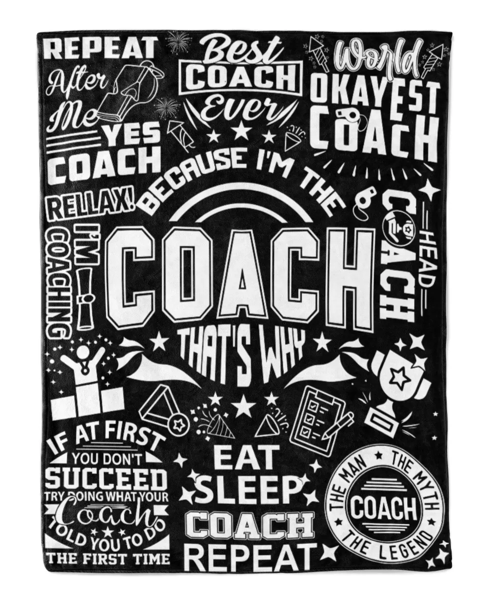 Blanket Gift for Coach Cozy Plush Fleece Blanket (30x40in) white 30x40in
