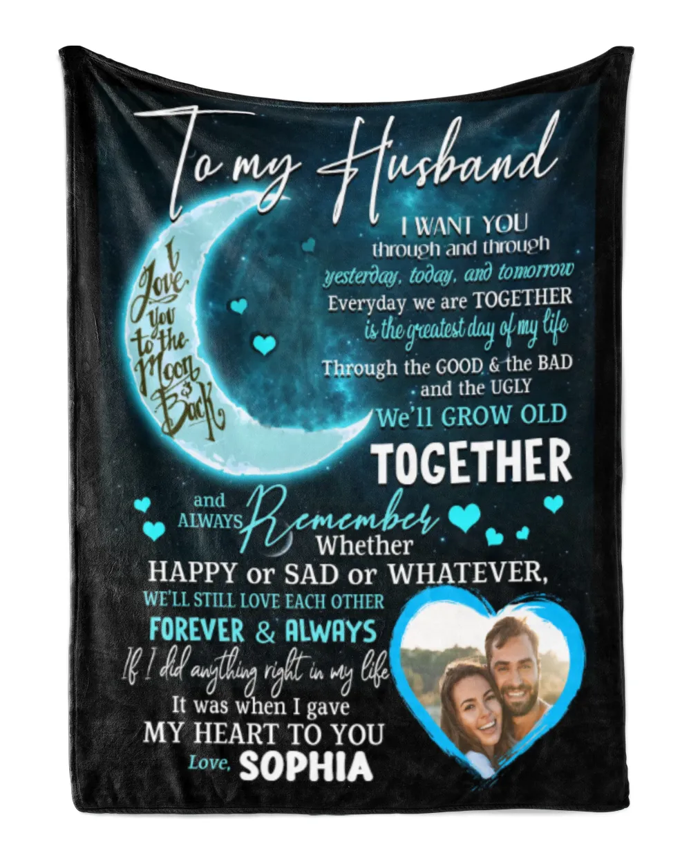 Special gift for Husband - Personalized Cozy Plush Fleece Blanket (30x40in) white 30x40in