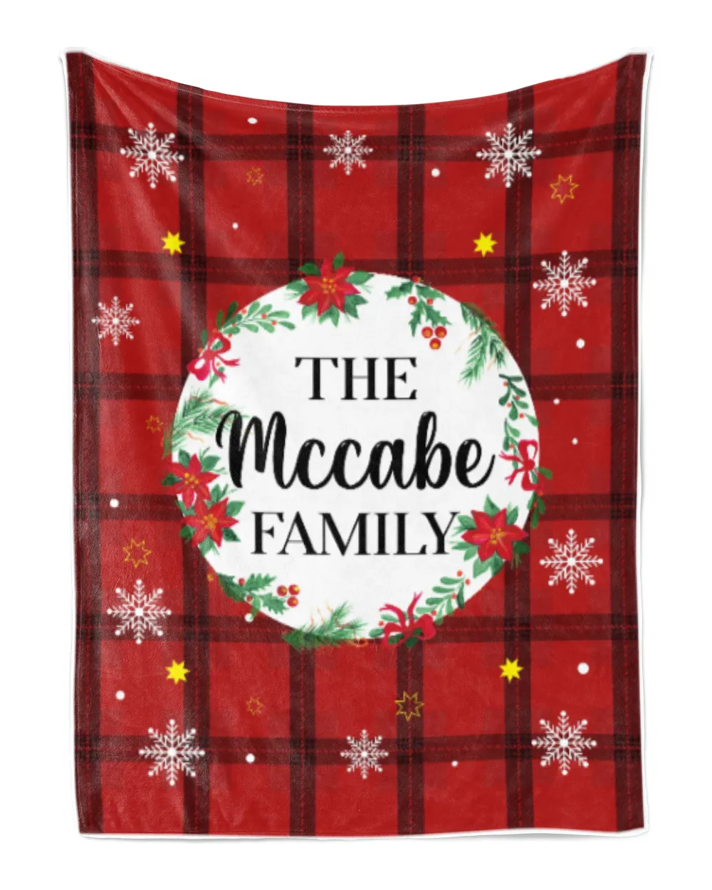 Merry Christmas Fleece Blanket, Personalized Christmas Blanket Gifts for Fbus02183 Mccabe XMASBL04 Cozy Plush Fleece Blanket (30x40in) white 30x40in
