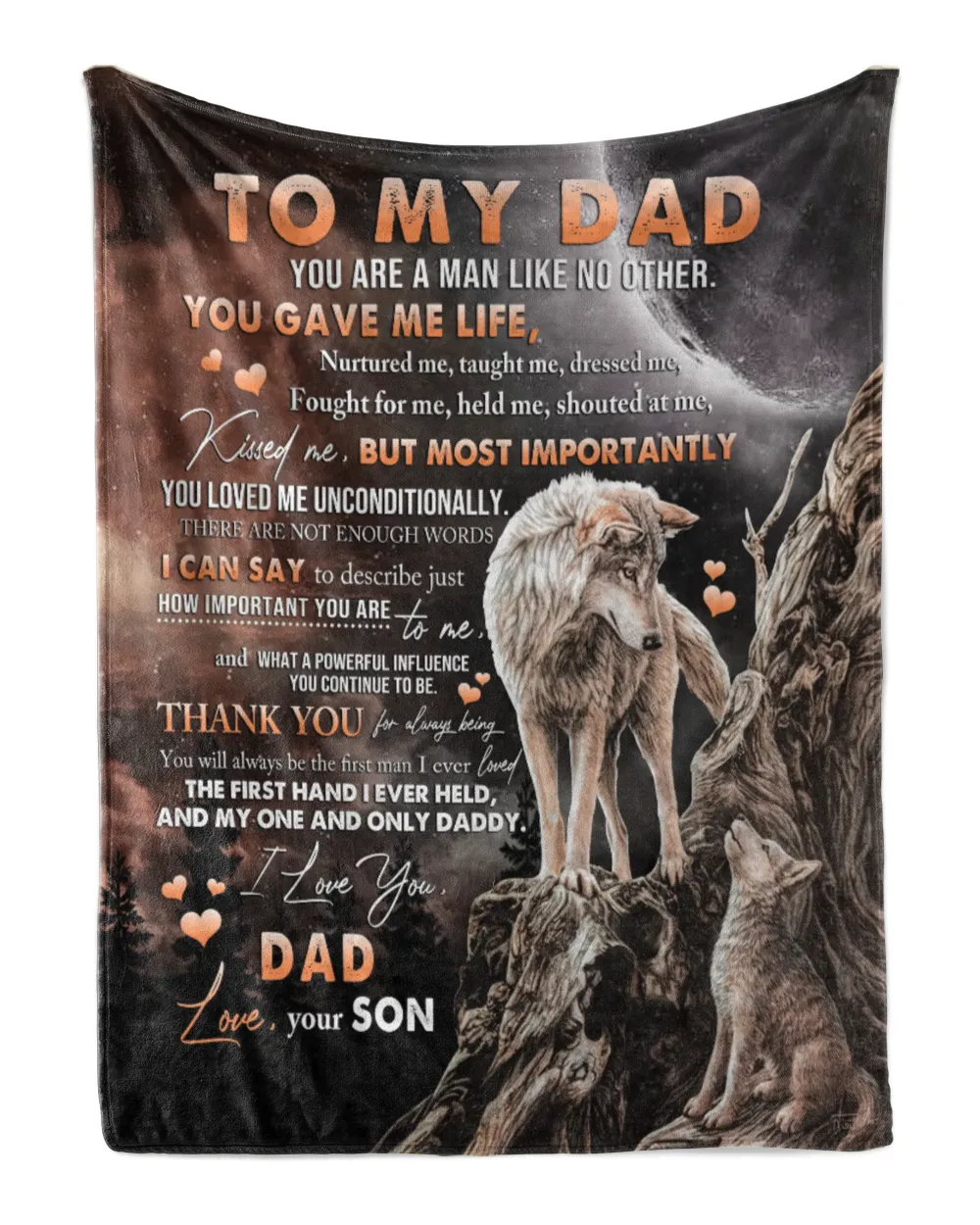 Father's Day Gifts, To My Dad Father Papa Pop Dady Quilt Fleece Blanket