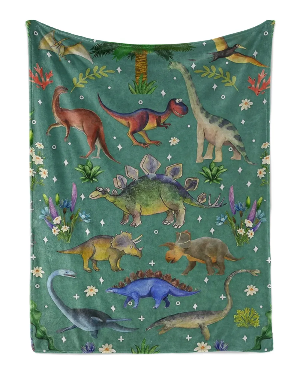 Anya Elsie Dinosaur Stegosaurus Brontosaurus Triceratops Super Soft Toddler Blankets Kids Throw Fleece Blanket