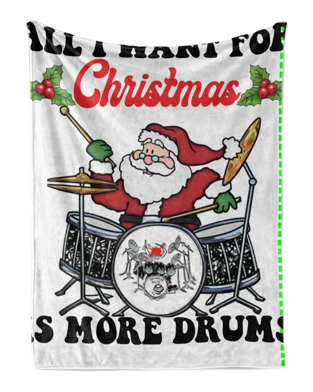 All I Want For Christmas Is More Drums Santa Claus Playing Drums