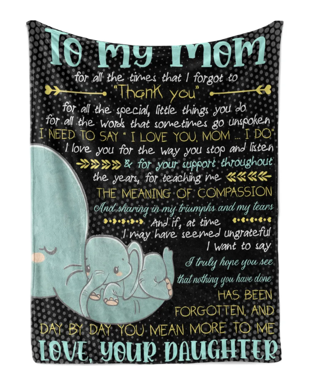 Elephant To My Mom Blanket Quilt Fleece Blanket Bundle