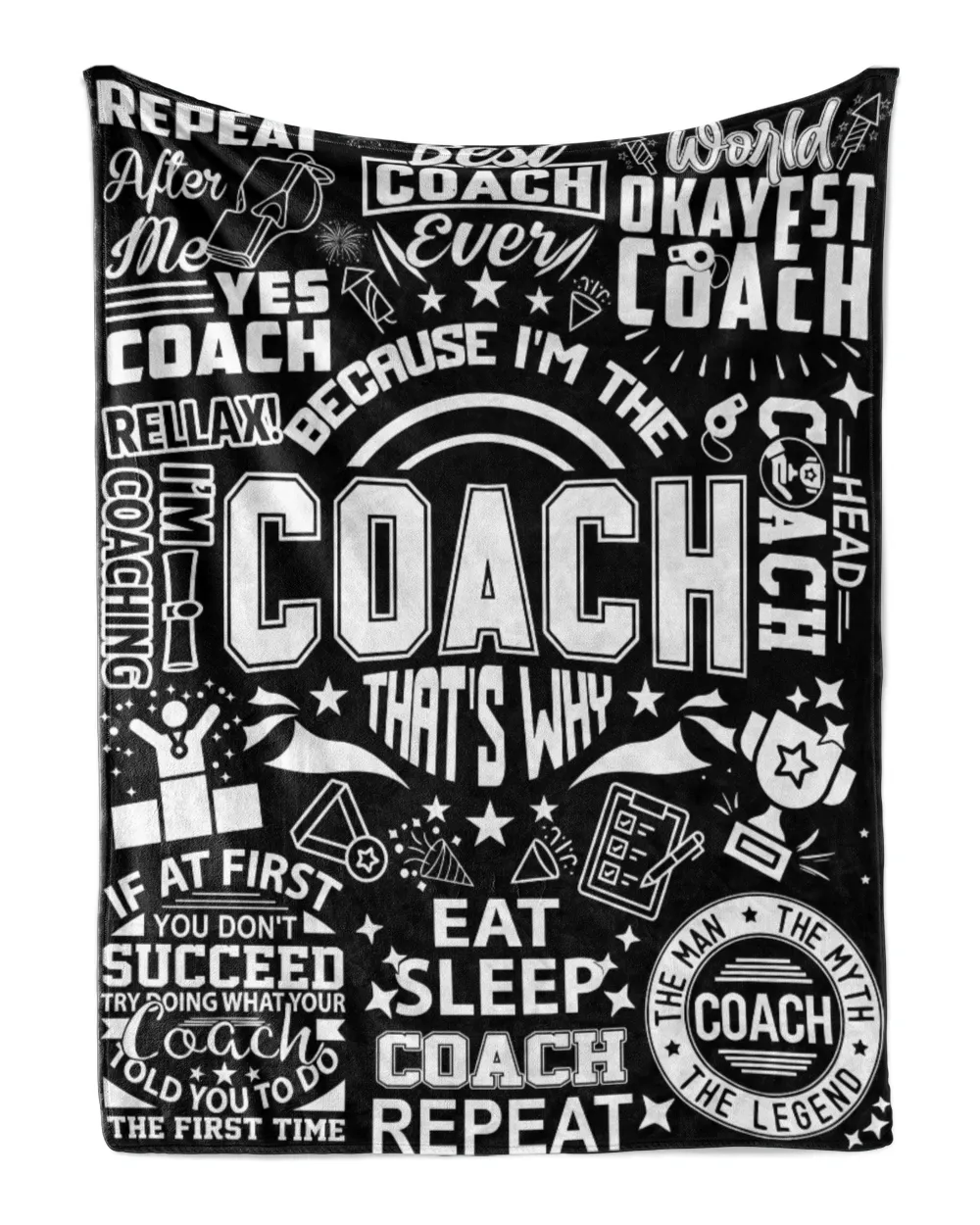 Blanket Gift for Coach Cozy Plush Fleece Blanket (30x40in) white 30x40in