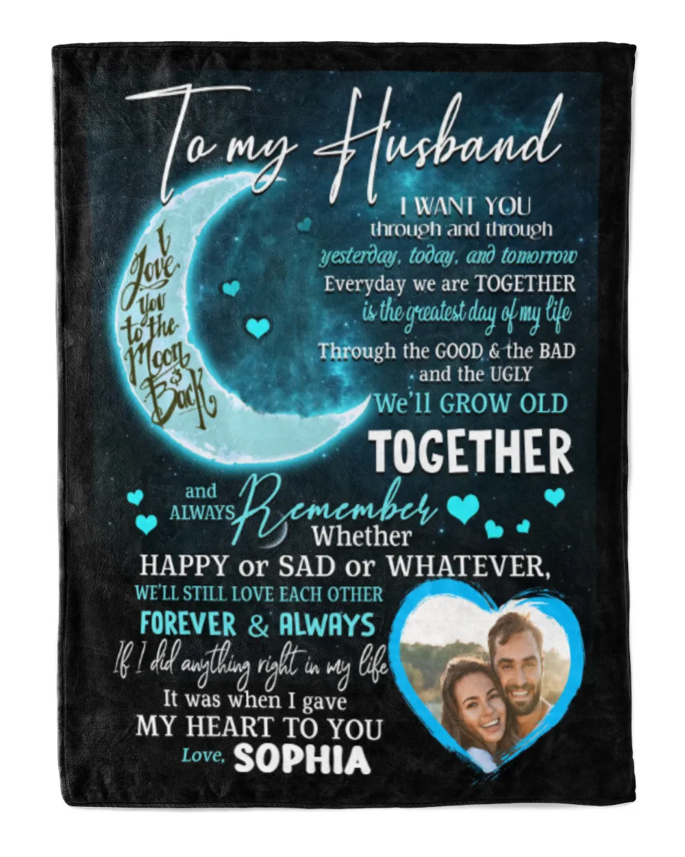 Special gift for Husband - Personalized Cozy Plush Fleece Blanket (30x40in) white 30x40in