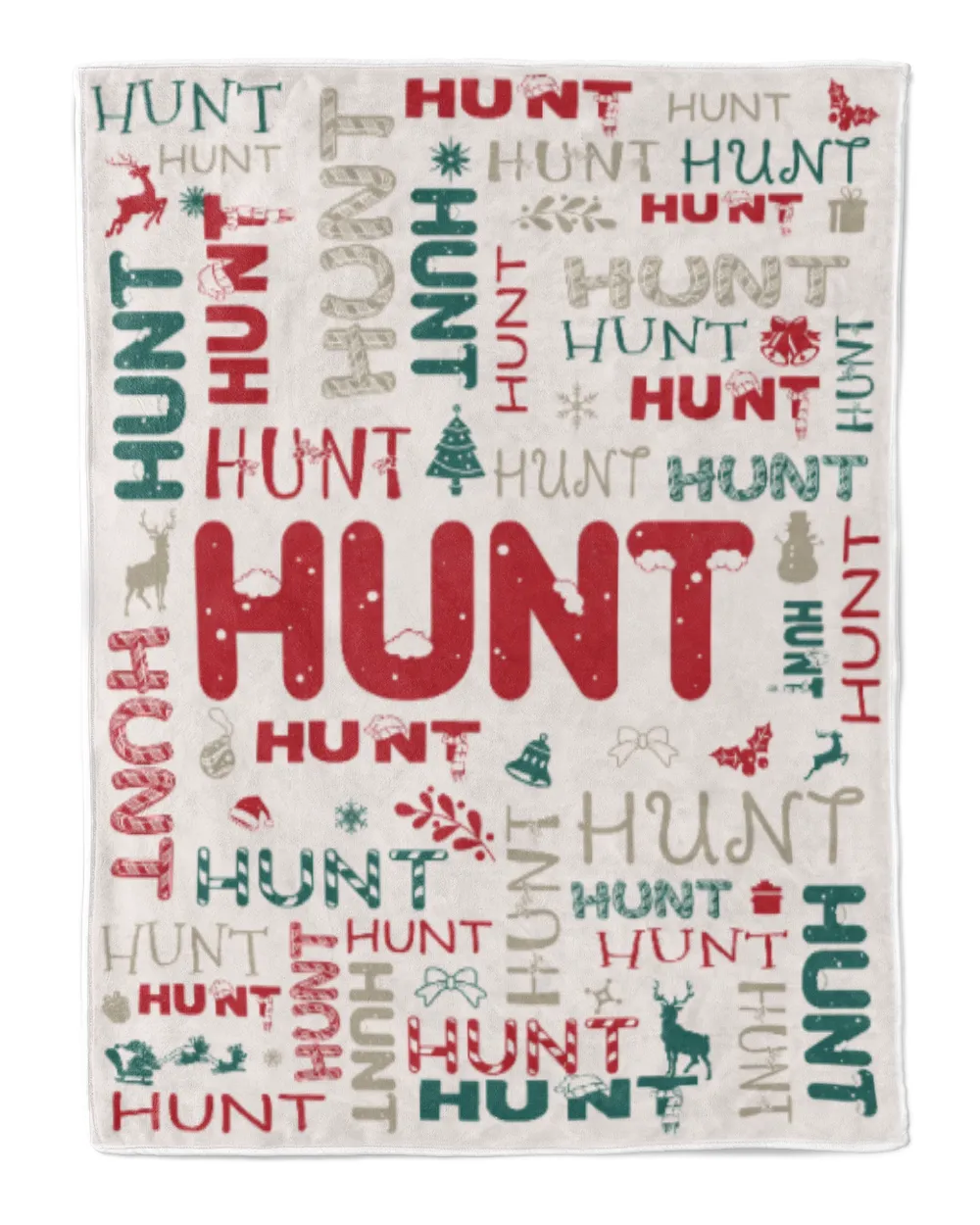 Personalized Christmas Blanket with Name, Custom Name Blanket for Baby, Custom Blanket with Christmas Tree, Christmas Gift for Fbus00445 Hunt XMASBL02 Cozy Plush Fleece Blanket (30x40in) white 30x40in