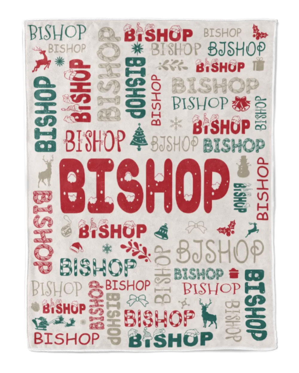 Personalized Christmas Blanket with Name, Custom Name Blanket for Baby, Custom Blanket with Christmas Tree, Christmas Gift for Fbus02860 Bishop XMASBL02 Cozy Plush Fleece Blanket (30x40in) white 30x40in
