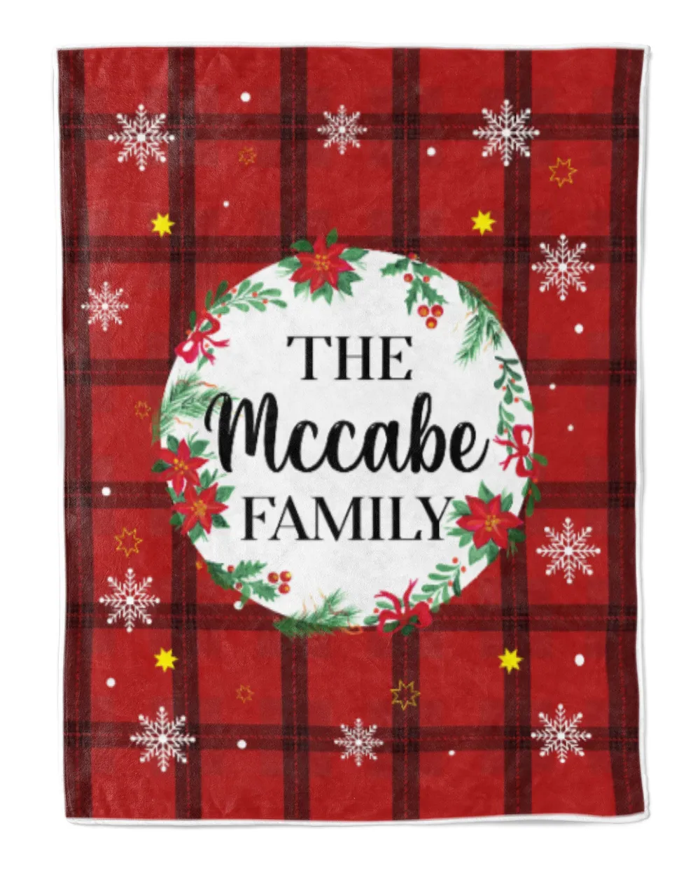 Merry Christmas Fleece Blanket, Personalized Christmas Blanket Gifts for Fbus02183 Mccabe XMASBL04 Cozy Plush Fleece Blanket (30x40in) white 30x40in