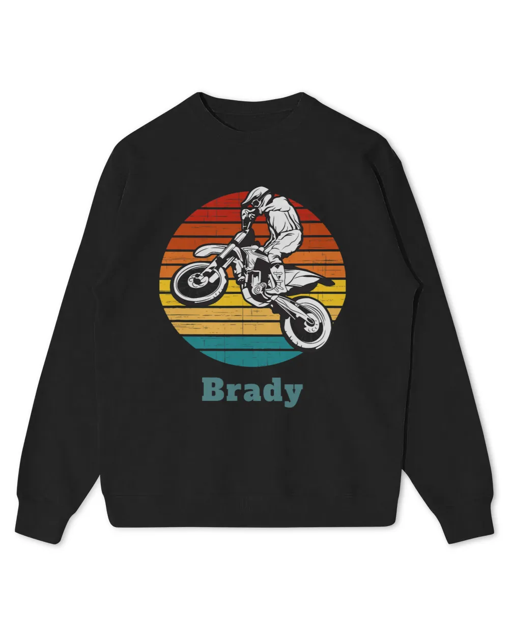 Motocross Biker Brady Boys Personalized Dirt bike Motorbike Vintage Sunset