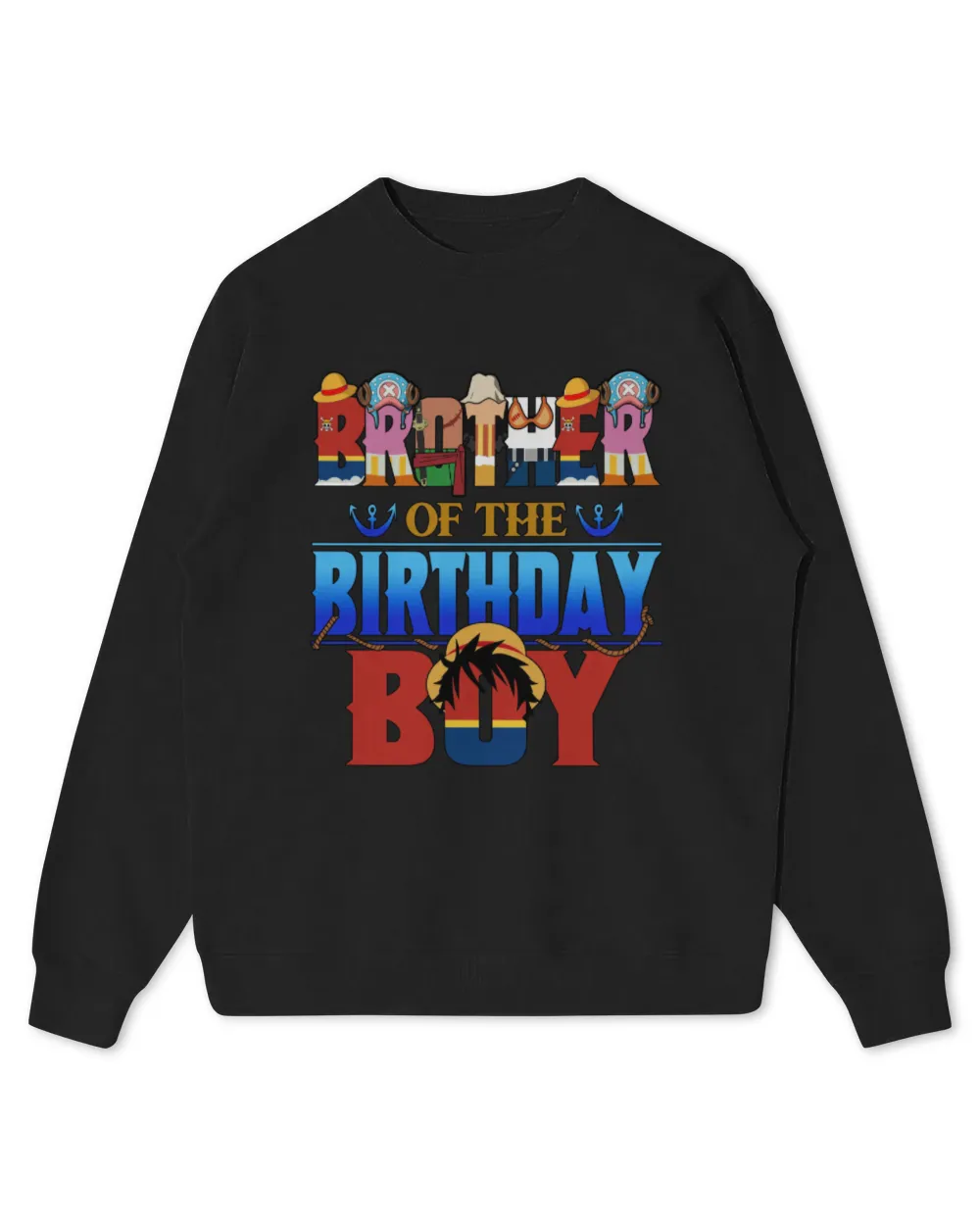 Brother Of The One Piece Birthday Boy Kids Standard Sweatshirt black xs