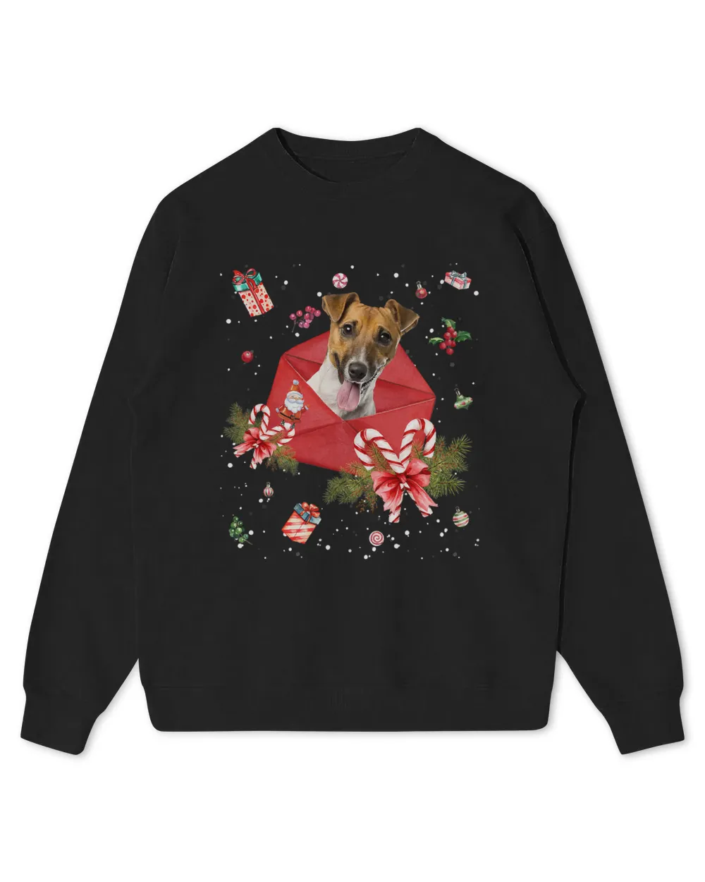 Jack Russell Terrier In Christmas Card Ornament Pajama Xmas411