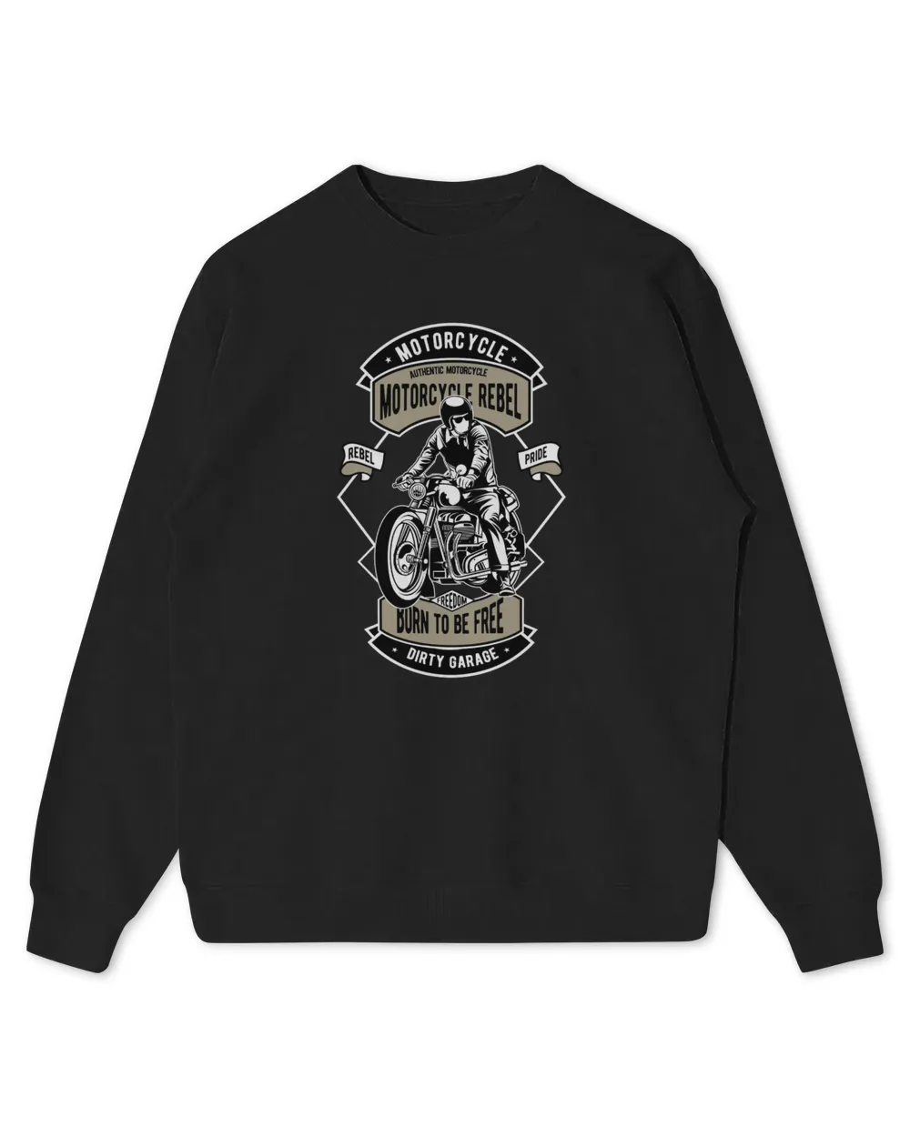 Motorcycles Rebel Bor To Be Free Kids Standard Sweatshirt black xs