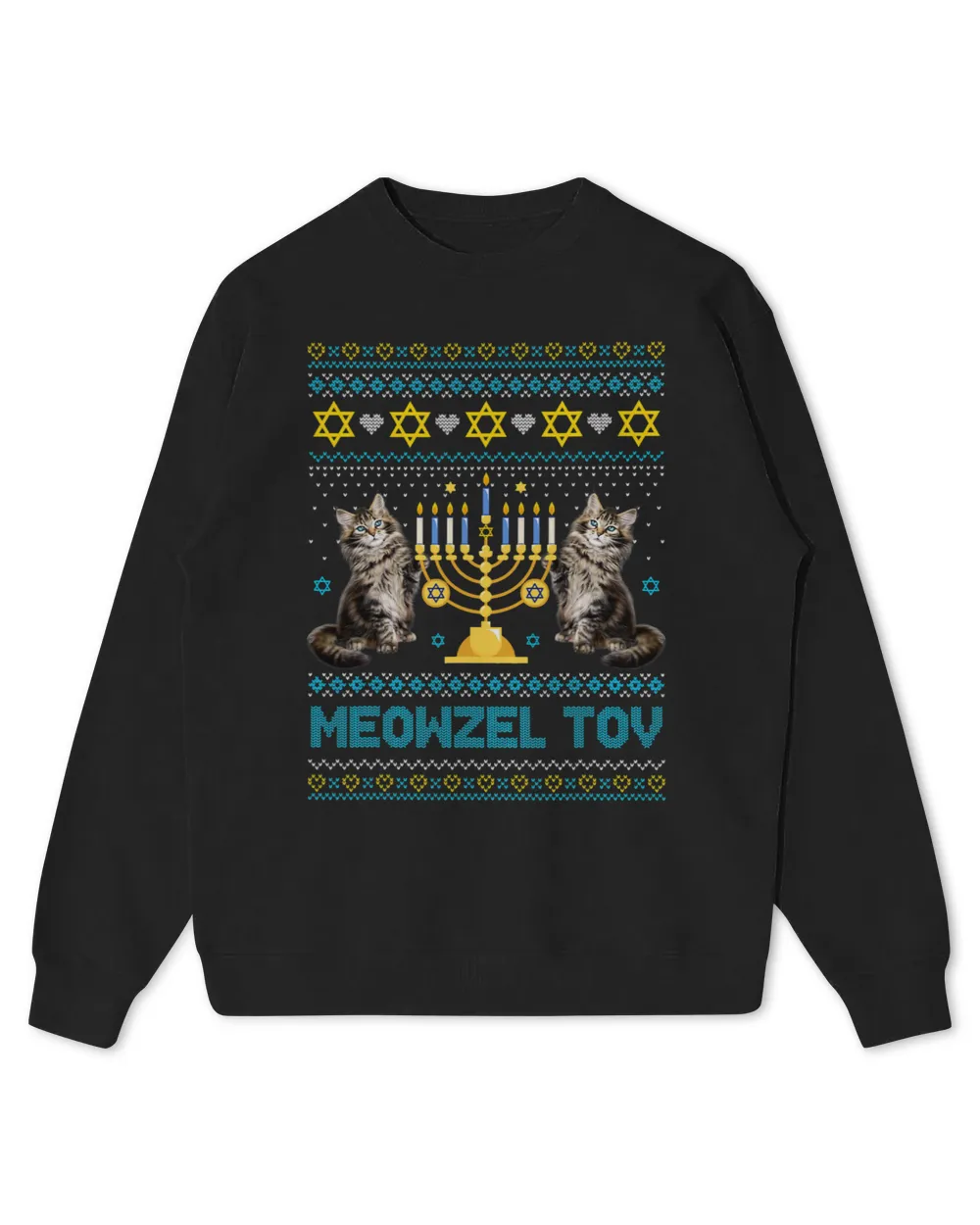 Meowzel Tov Chanukah Jewish Cat Owner Ugly Hanukkah 105