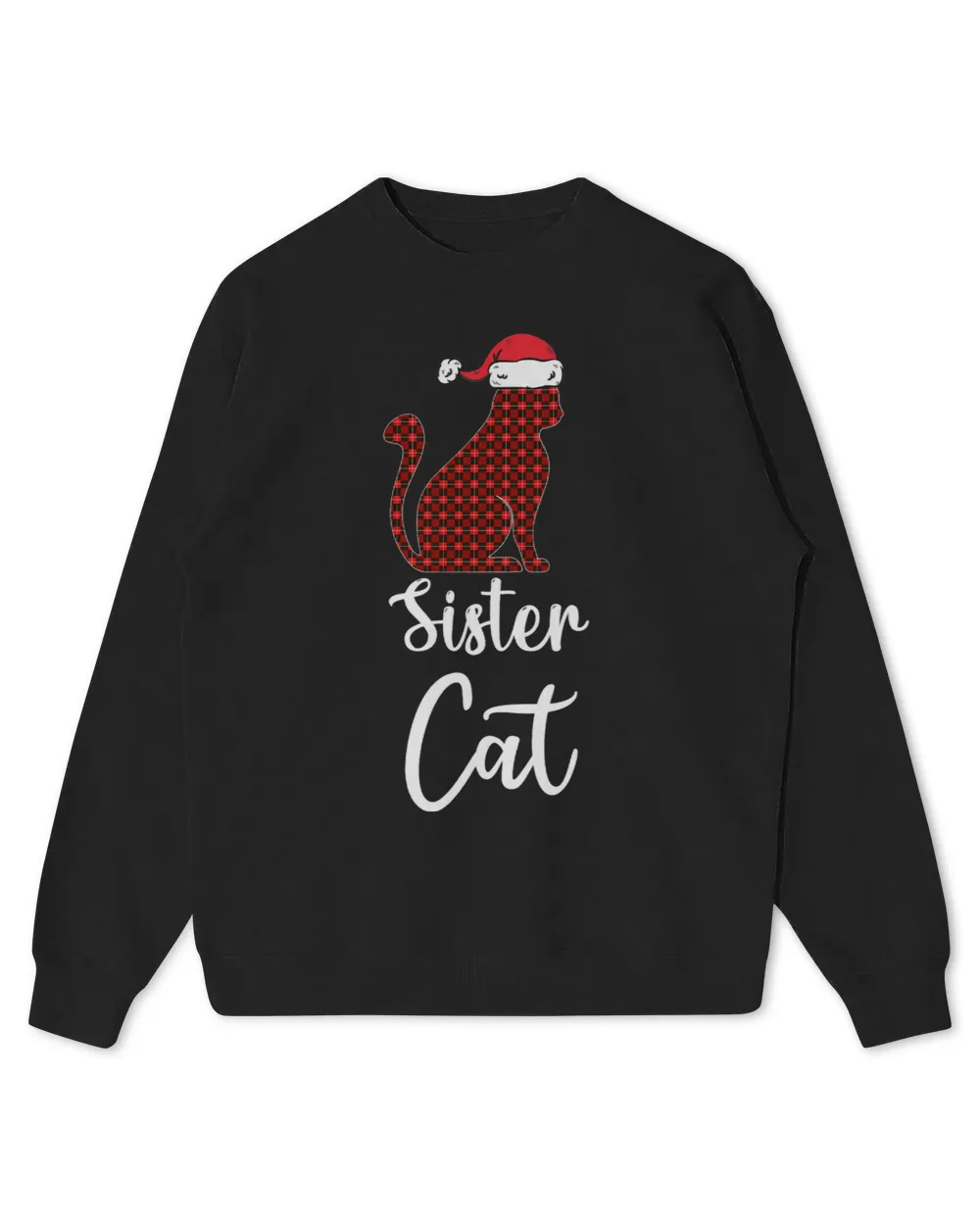 Sister Cat Buffalo Red Plaid Christmas Pajama Family Outfits