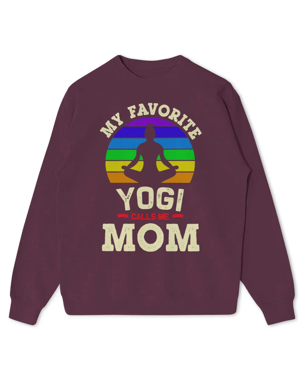 Womens My Favorite Yogi Calls Me MOM Retro Yoga Zen Meditation