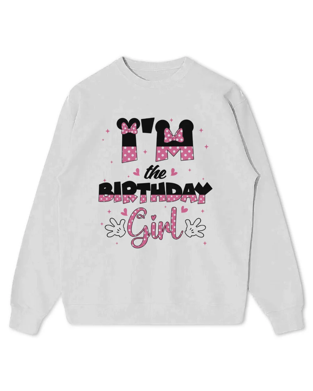 i'm The Birthday Girl Mouse Kids Standard Sweatshirt white xs