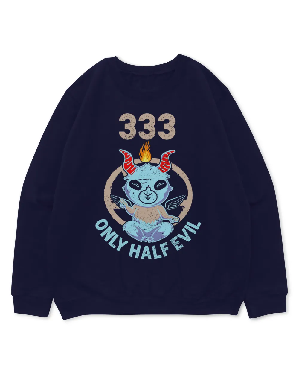333 Only Half Evil Funny Goat Pentagram Lover Halloween Fan