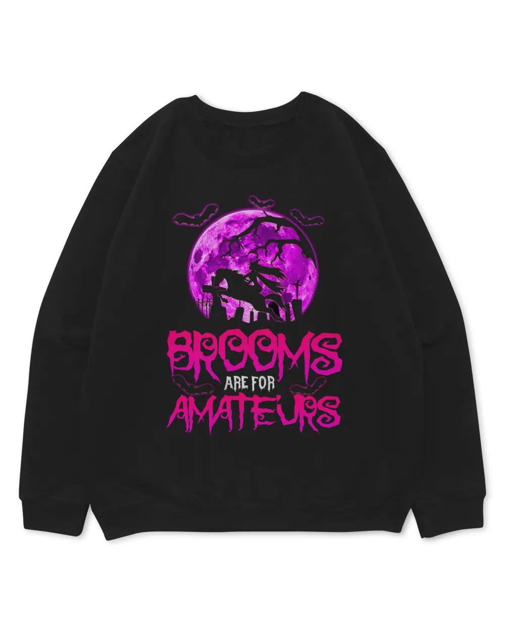 BROOMS ARE FOR AMATEURS Funny Halloween Horse Lover Witch