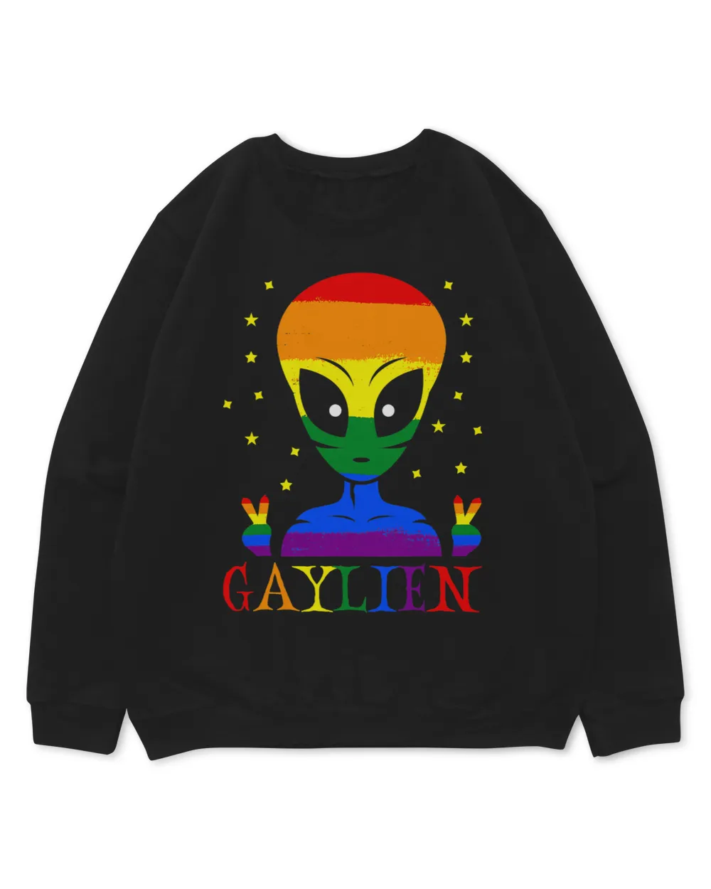 LGBT Pride Gaylien Funny Rainbow Flag Color Halloween Alien LGBT Lover