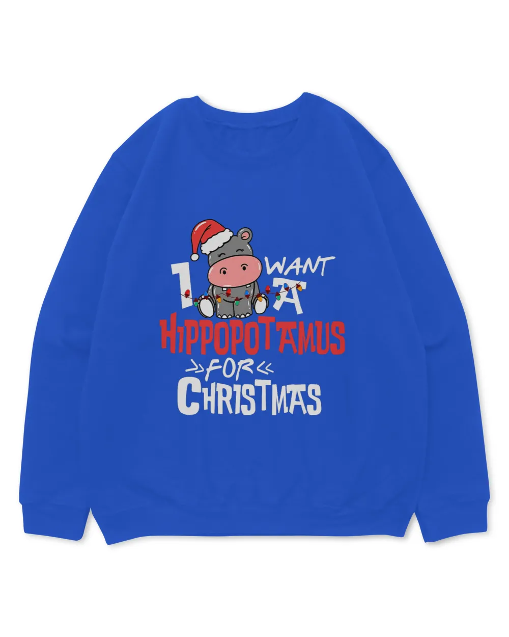 Funny Hippo I Want A Hippopotamus For Christmas Santa Hat Xmas Hippo